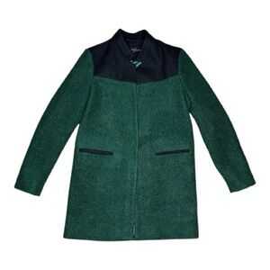 Kenneth Cole New York Green and Black Wool Coat